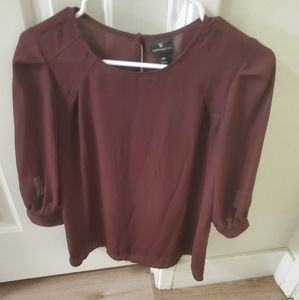 Maroon flowy blouse XS
